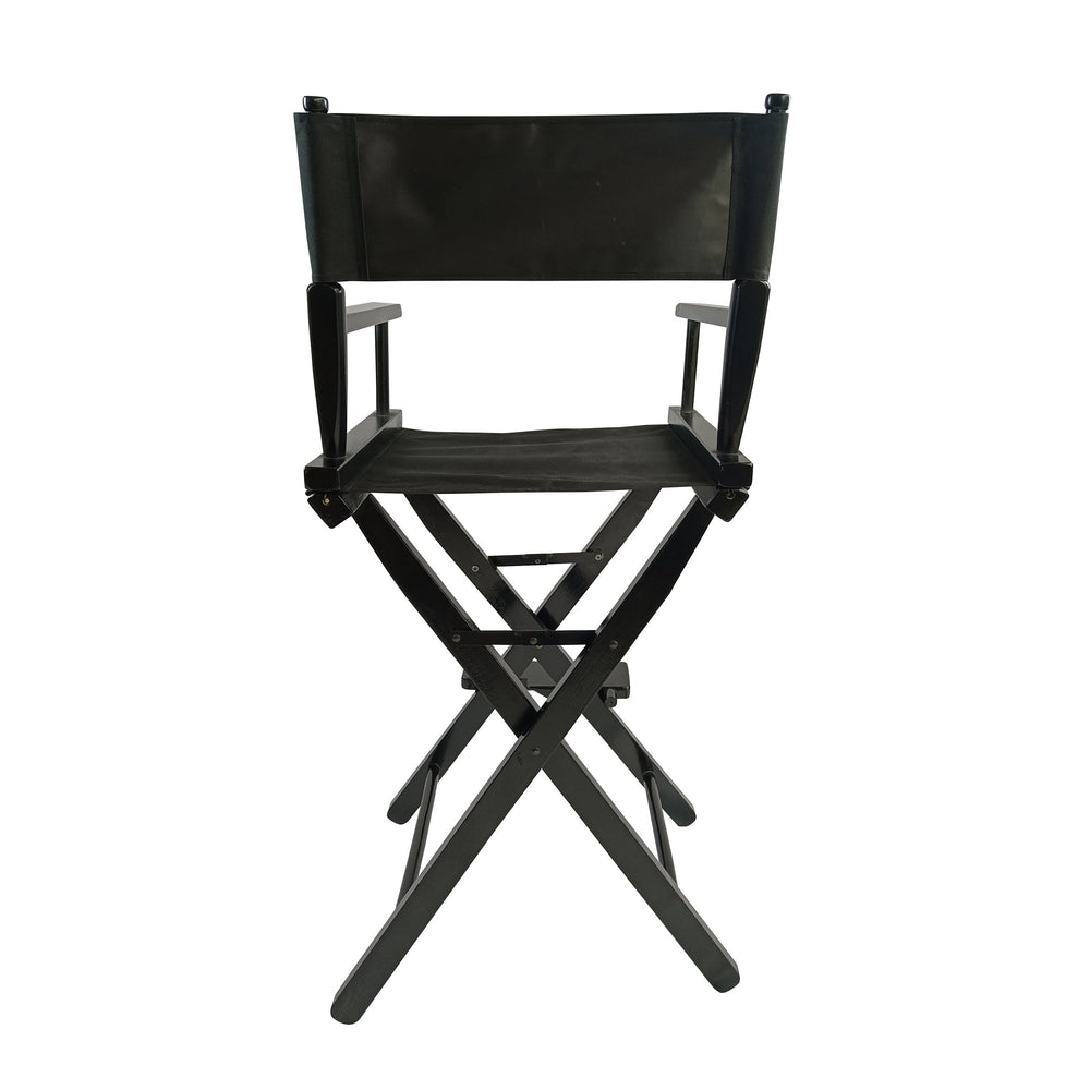 English Elm Casual Populus Director's Chair Set (2) Black Canvas Folding Solid Wood Frame, Breathable, 176lbs Capacity W49532121