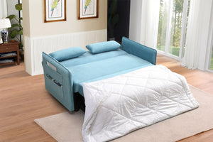 English Elm Mega Velvet Convertible Sleeper Chair Adjustable Lounge Sofa Bed with Storage Pockets W97543708