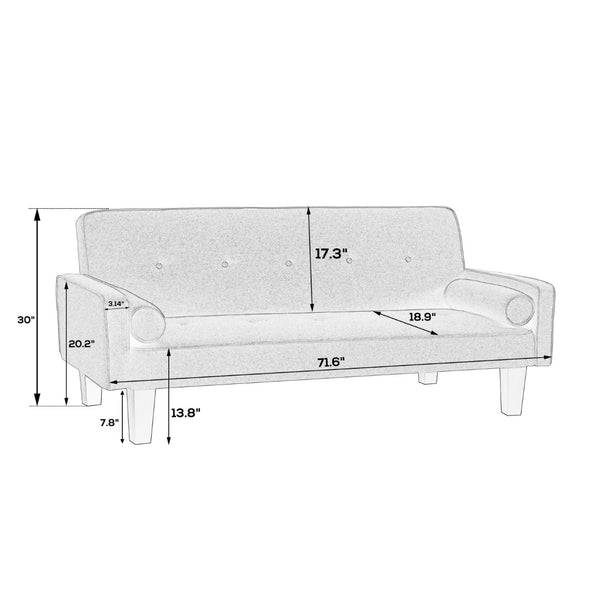 English Elm Mega Velvet Convertible Loveseat Button Tufted Sleeper Sofa for Living Room W97543711