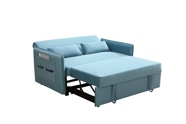 English Elm Mega Velvet Convertible Sleeper Chair Adjustable Lounge Sofa Bed with Storage Pockets W97543708