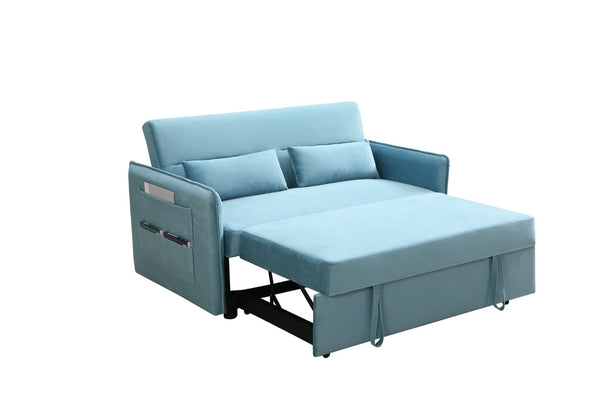 English Elm Mega Velvet Convertible Sleeper Chair Adjustable Lounge Sofa Bed with Storage Pockets W97543708