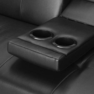 English Elm Mega Convertible Faux Leather Futon Sofa Bed with Cup Holders for Modern Living W97543712