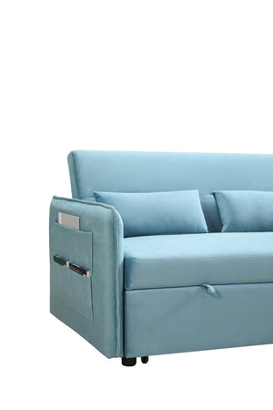 English Elm Mega Velvet Convertible Sleeper Chair Adjustable Lounge Sofa Bed with Storage Pockets W97543708