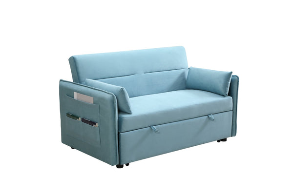 English Elm Mega Velvet Convertible Sleeper Chair Adjustable Lounge Sofa Bed with Storage Pockets W97543708