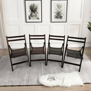 English Elm Furniture Slatted Wood Folding Special Event Chair - Solid Wood, Space-Saving, Portable, Durable Seating (98) Cherry W49539774
