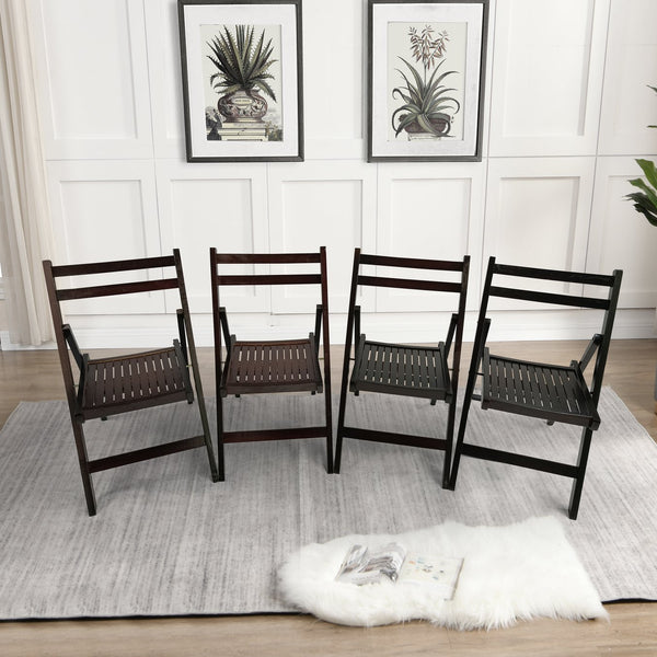 English Elm Furniture Slatted Wood Folding Special Event Chair - Solid Wood, Space-Saving, Portable, Durable Seating (98) Cherry W49539774