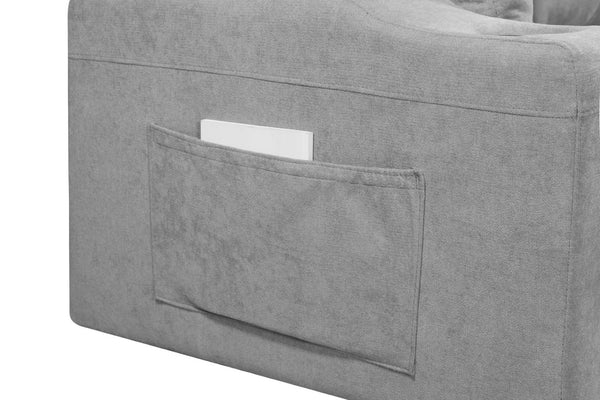 English Elm Mega Convertible Sectional Sleeper Sofa with Storage Armrest and Reversible Chaise Grey W975S00007