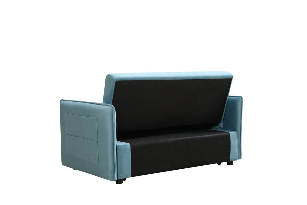English Elm Mega Velvet Convertible Sleeper Chair Adjustable Lounge Sofa Bed with Storage Pockets W97543708