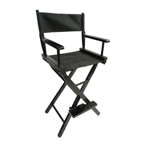 English Elm Casual Populus Director's Chair Set (2) Black Canvas Folding Solid Wood Frame, Breathable, 176lbs Capacity W49532121
