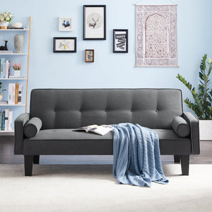 English Elm Mega Velvet Convertible Loveseat Button Tufted Sleeper Sofa for Living Room W97543711