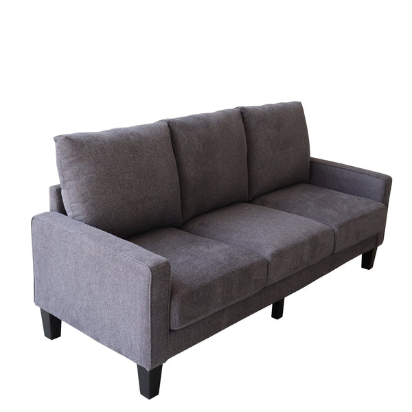 English Elm Modern Dark Grey Fabric Sofa with Storage, 3-Seater 75"L, Solid Wood Frame, Removable Covers W1097S00007