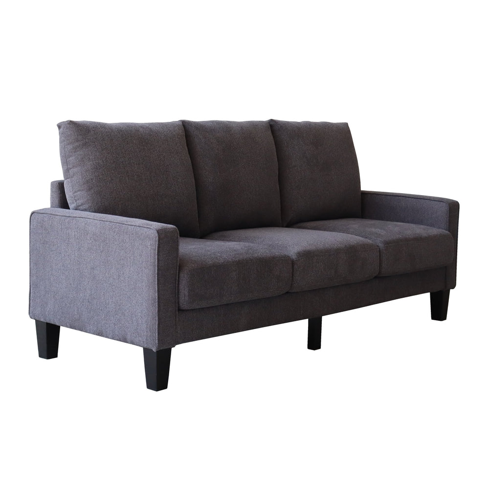 English Elm Modern Dark Grey Fabric Sofa with Storage, 3-Seater 75"L, Solid Wood Frame, Removable Covers W1097S00007