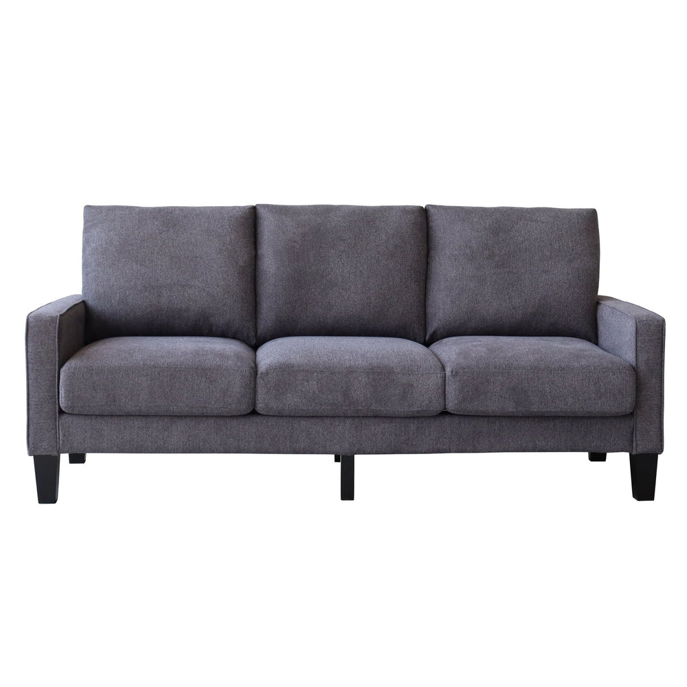 English Elm Modern Dark Grey Fabric Sofa with Storage, 3-Seater 75"L, Solid Wood Frame, Removable Covers W1097S00007