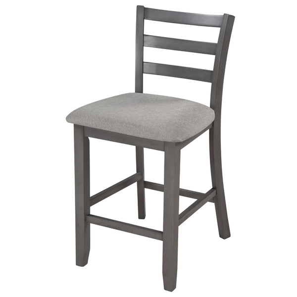 English Elm Trexm Rubberwood Counter Dining Set Padded Burlap Chairs Distressed Finish Bistro ST000034AAE