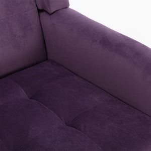 English Elm Modern Soft Velvet Ergonomic Accent Chair with Solid Wood Legs, Tight Back Comfort for Living Room Lavender purple W67639360