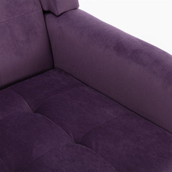 English Elm Modern Soft Velvet Ergonomic Accent Chair with Solid Wood Legs, Tight Back Comfort for Living Room Lavender purple W67639360