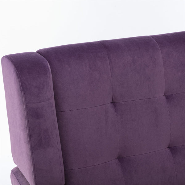 English Elm Modern Soft Velvet Ergonomic Accent Chair with Solid Wood Legs, Tight Back Comfort for Living Room Lavender purple W67639360