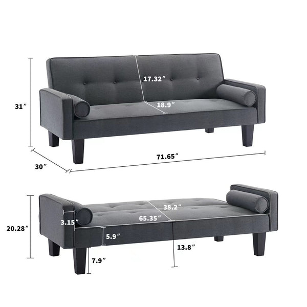 English Elm Mega Velvet Convertible Loveseat Button Tufted Sleeper Sofa for Living Room W97543711