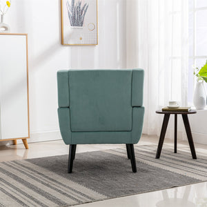 English Elm Modern Velvet Accent Chair with Ergonomic Tight Back, Solid Wood Legs, 250lb Capacity, Cozy Indoor Seating Mint Green W676P313960