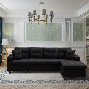 English Elm Mega Sectional Sofa with Chaise Armrest Storage Cup Holders Tufted Living Room W975S00011