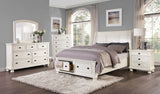 English Elm Bedroom Furniture White Finish Bun Feet Nightstand With Hidden Drawer Casual Transitional Bed Side Table