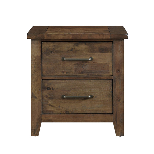 English Elm Classic Rustic Transitional Nightstand Burnished Solid Rubberwood 1-Drawer Side Table 26"x17.75"x27.25" B01146196