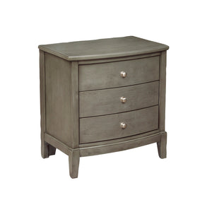 English Elm Bedroom Transitional 3-Drawer Nightstand in Gray Birch Veneer with Nickel Hardware, 26.25"x18"x28.25" B01146198