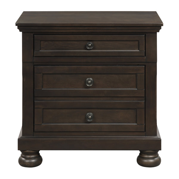 English Elm Transitional Rustic Nightstand with Faux Wood Plank Veneer, Satin Nickel Bar Hardware, Two Drawers Brown Mix 30 L x 20 W x 27.75 H B01146216
