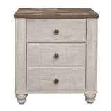 Rustic 2-Drawer Nightstand with Two-Tone Finish: Transitional Bedroom Furniture