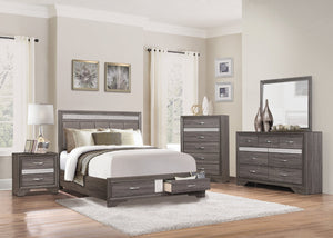 English Elm Unique Glam Dresser with Hidden Jewelry Drawers Crystal Pulls Gray Glitter Finish B011134285