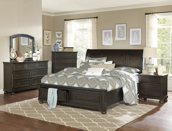 English Elm Traditional Begonia 7-Drawer Dresser in Grayish Brown Finish with Hidden Drawer, Knobs & Bun Feet - Stylish Storage for Bedroom B01166129