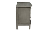 English Elm Bedroom Furniture 3 Drawers Nightstand Gray Finish Birch Veneer Nickel Hardware Bed Side Table