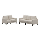 Chase 2-Piece Living Room Set with Loveseat, Sofa and Removable Storage, Beige