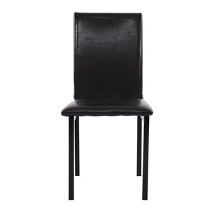 English Elm Set of 4 Brown Faux Leather Dining Side Chairs with Black Metal Legs — Compact, Stylish Seating, 19" Seat Height B01146334