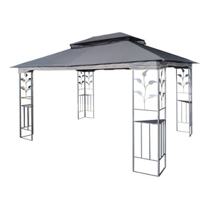 English Elm 13x10 Steel Frame Outdoor Gazebo with Double Roof Ventilation and Mesh Net Panels W41942174