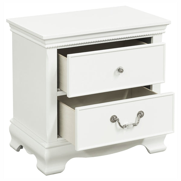English Elm Classic Classic Traditional 1-Drawer Nightstand White Wood Finish Dovetail Drawers Bedside Table 23.75"x15.5"x24.25" B01146479