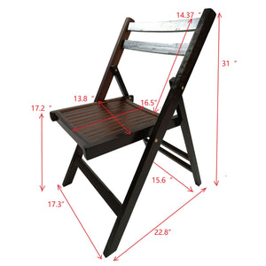 English Elm Furniture Slatted Wood Folding Special Event Chair - Solid Wood, Space-Saving, Portable, Durable Seating (98) Cherry W49539774