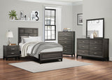 English Elm Contemporary Styling Gray Finish 1 Piece Nightstand Dovetail Drawers Unique Bedroom Furniture