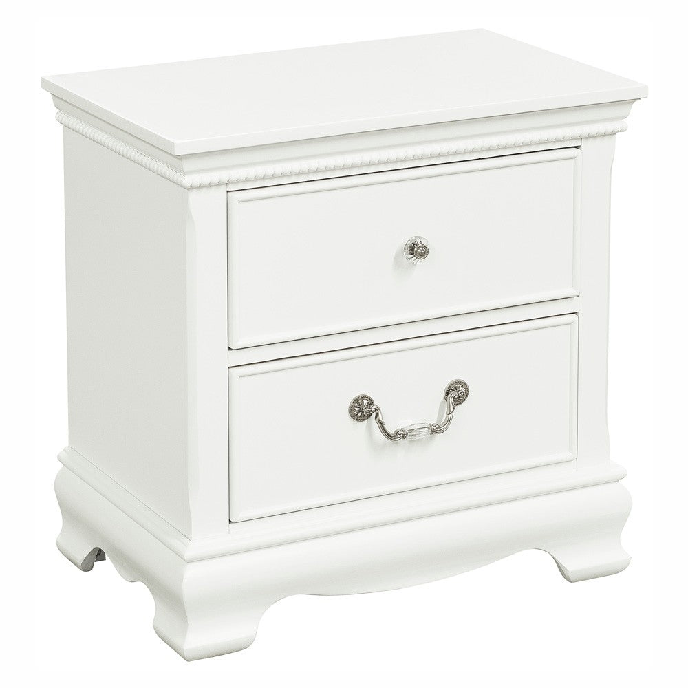 English Elm Classic Classic Traditional 1-Drawer Nightstand White Wood Finish Dovetail Drawers Bedside Table 23.75"x15.5"x24.25" B01146479