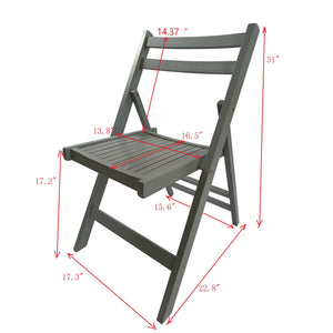English Elm Furniture Slatted Wood Folding Special Event Chair Set of 4 Gray — Lightweight, Durable, Space-Saving Seating W49539765