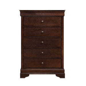 English Elm Louis Philippe 1pc Chest of Drawers in Cherry Okume Veneer with Brass Knobs, Hidden Drawer, 32x17.5x47.5" B01146480