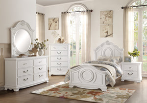 English Elm Classic Six Drawer White Dresser with Antique Nickel Hardware for Master Bedroom B01182191