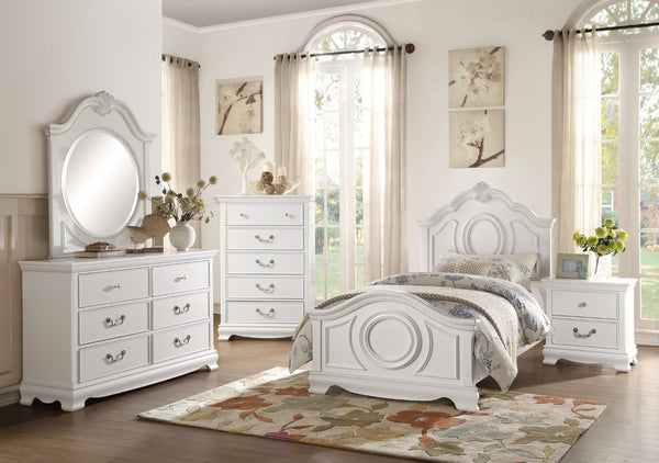 English Elm Classic Six Drawer White Dresser with Antique Nickel Hardware for Master Bedroom B01182191