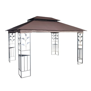 English Elm 13x10 Steel Frame Outdoor Gazebo with Double Roof Ventilation and Mesh Net Panels W41942173