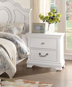 English Elm Classic Classic Traditional 1-Drawer Nightstand White Wood Finish Dovetail Drawers Bedside Table 23.75"x15.5"x24.25" B01146479