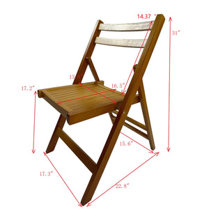 English Elm Furniture Slatted Wood Folding Special Event Chair - Solid Wood, Space-Saving, Portable, Durable Seating (98) Teak W49539775