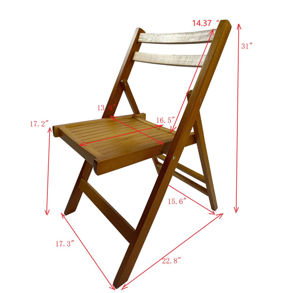 English Elm Furniture Slatted Wood Folding Special Event Chair - Solid Wood, Space-Saving, Portable, Durable Seating (98) Teak W49539775