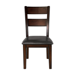 English Elm Cherry Cherry Finish Classic Side Chairs Set of 2 — Mango Veneer, Dark Faux Leather Seats, Transitional Dining B01146560