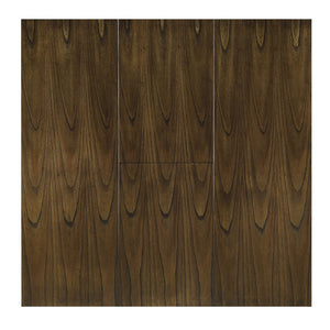 English Elm Transitional 5-Piece Dining Set With Self-Storing Leaf, 4 Side Chairs & Under-Table Shelf - Brown Finish B011S00210-GIGA