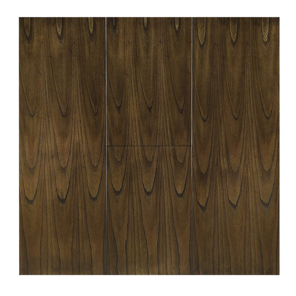 English Elm Transitional 5-Piece Dining Set With Self-Storing Leaf, 4 Side Chairs & Under-Table Shelf - Brown Finish B011S00210-GIGA